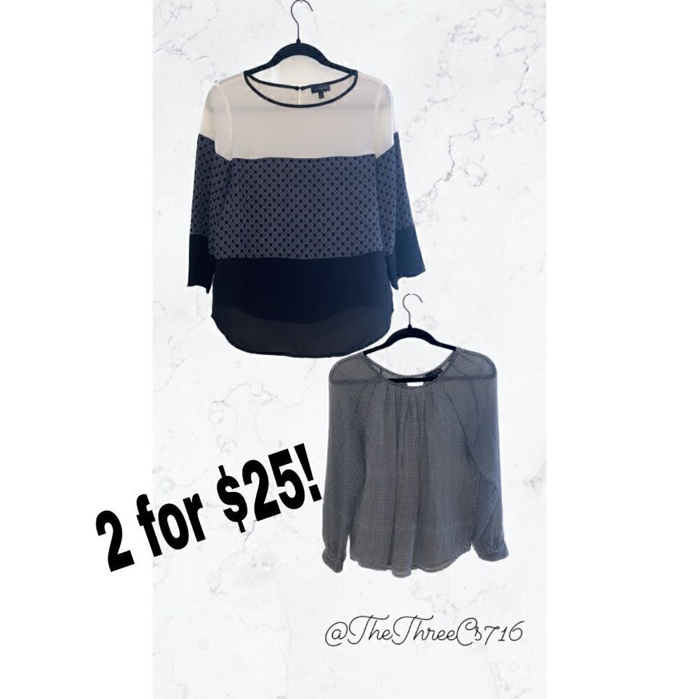 The Limited black and white women's sheer tunics size M